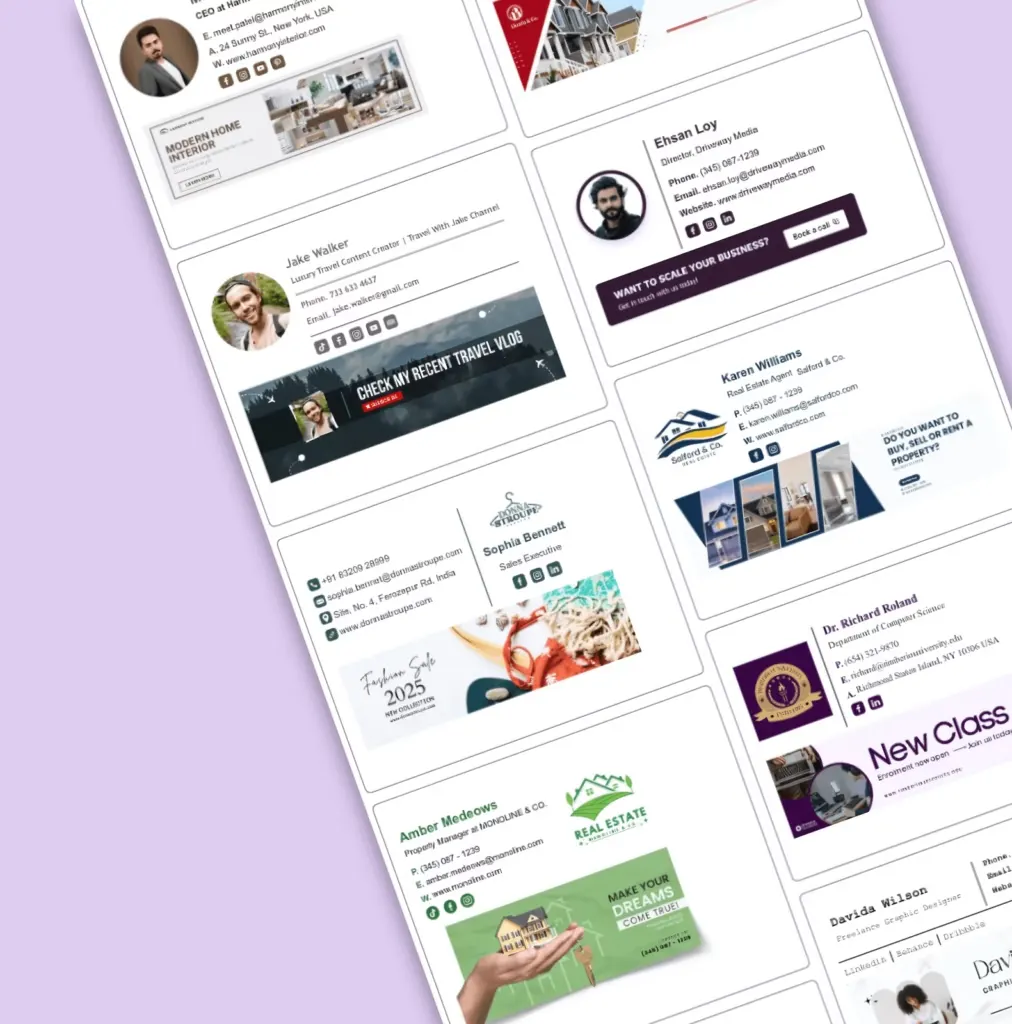 Apple Mail Signature Templates Grid