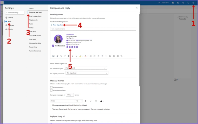 Automatic Outlook email signature updating tool