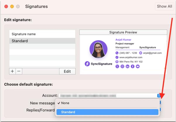 setup default email signature in apple mac and ios devices