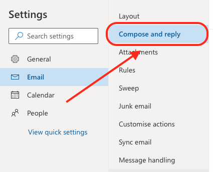steps showing Changing your branded professional email signature in Outlook 365​
