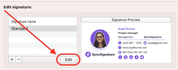 step showing how to edit email signatures in apple devices like mac and iphone