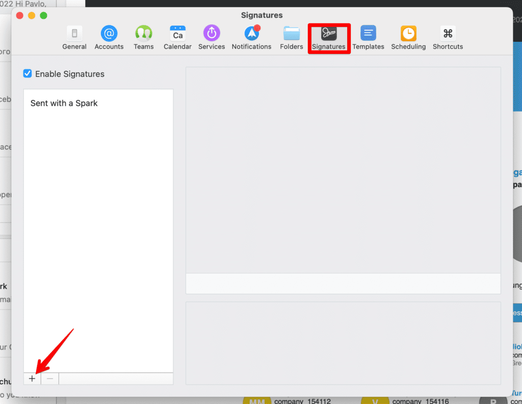 step 4 in Install signature in Spark for Mac